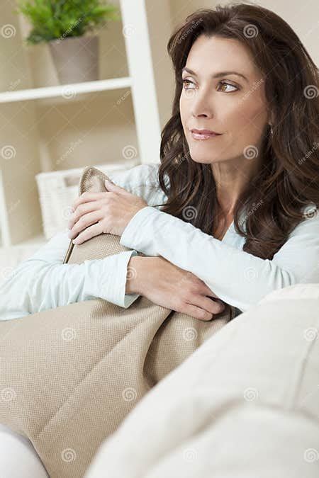 Thoughtful Beautiful Woman In Her Thirties Stock Photo Image Of