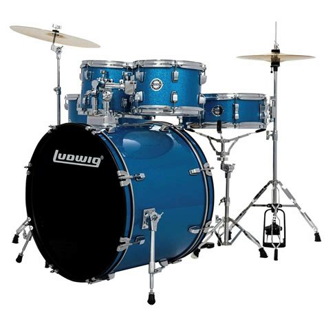 Ludwig Lc195 Accent Drive Complete 5 Piece Drum Set With Cymbals And