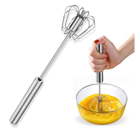 Stainless Steel Whisks Hand Push Whisk Blender Semi Automatic Whisk