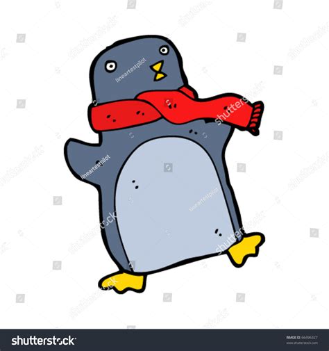 Penguin In Scarf Cartoon Stock Vector Illustration 66496327 Shutterstock