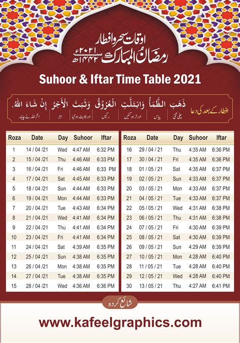 Ramadan Timetable Ramadan Calendar 2021 Artofit