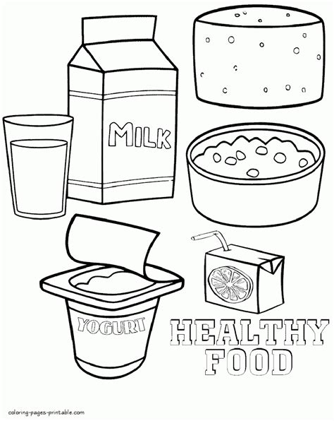 Decide if the food in each picture is healthy or unhealthy. Healthy and unhealthy food coloring pages printable ...