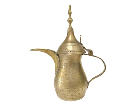 Vintage Antique Brass Turkish Arabic Dallah Coffee Pot Agrohort