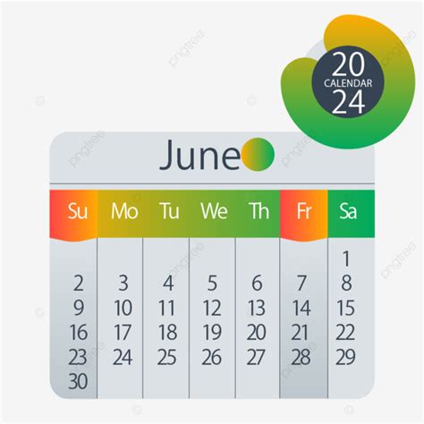Gambar Kalender Bulan 2024 Juni Gradien Kuning Hijau Sederhana Dua