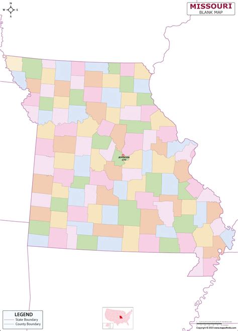 Missouri Blank Map Outline Map Of Missouri