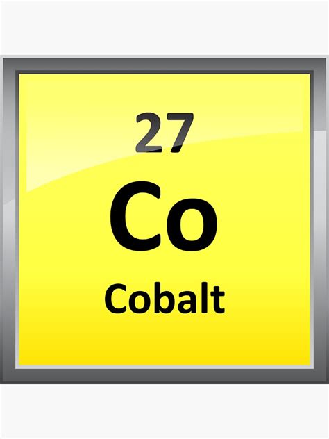 Cobalt Element Symbol Periodic Table Sticker For Sale By