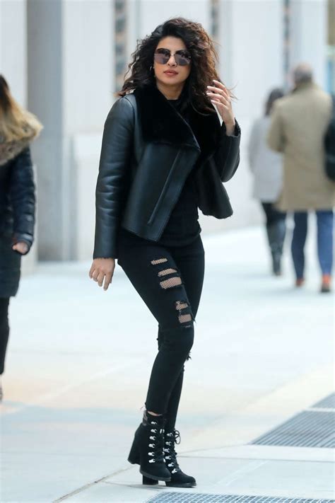 Priyanka Chopra In Leather Jacket And Ripped Jeans 21 Gotceleb
