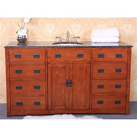 No additional shipping cost vanity (60.00w x 23.50d x 32.75h) height without legs: Granite Top 60-inch Single Sink Bathroom Vanity - 14283163 ...