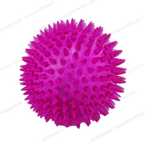 Purple Flashing Spikey Neon Light Up Ball 10cm Visual Tactile Sensory