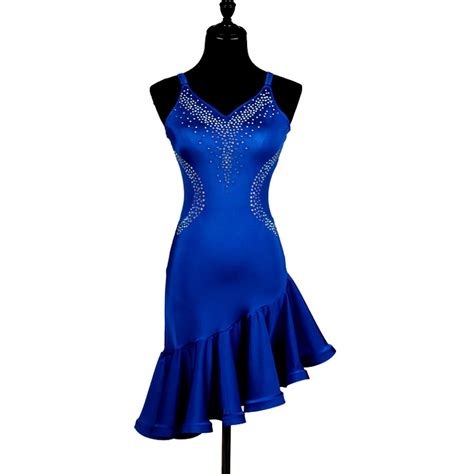 Buy Latin Dancing Blue Sequin Dance Dress Women