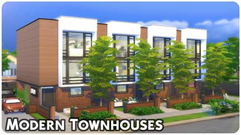 Modern Townhouses The Sims 4 Speed Build Youtube