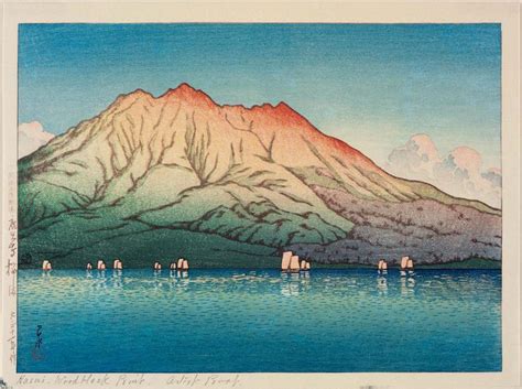 Wood Block Print Of The Mountains Japanese Art Japanese Painting
