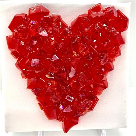 Red Glass Heart Etsy