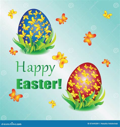 Easter Eggs And Butterflies Stock Vector Illustration Of Season