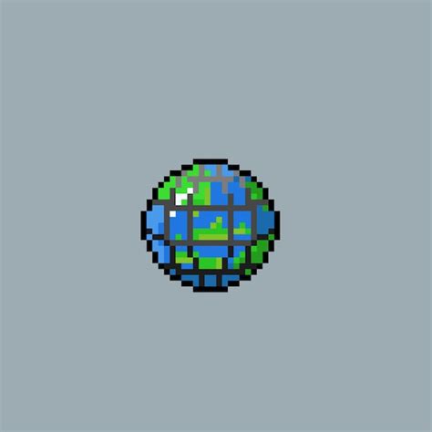 Premium Vector Pixel Art Of Globe With Ne