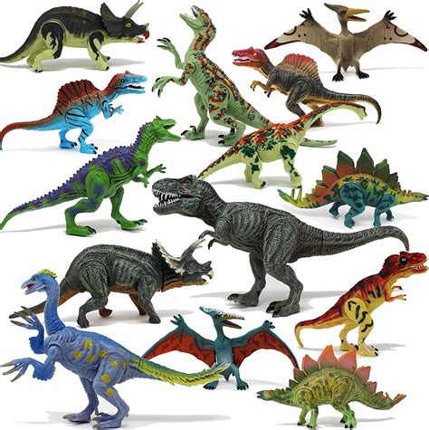 Joyx Toy 18piece 6 To 9 Educational Realistic Dinosaur Figures With Movable Jaws Including T