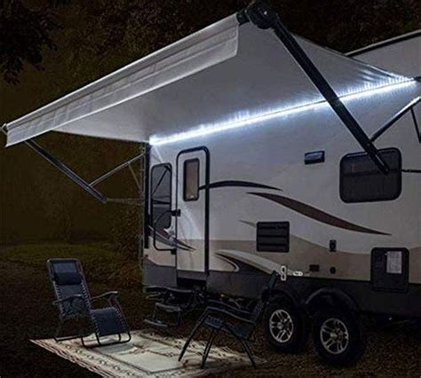 Recpro Rv Camper Motorhome Travel Trailer 16′ White Led Awning Party