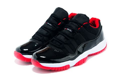 Nike Air Jordan Xi 11 Retro Men Shoes Bred Low Red Black 528895 012