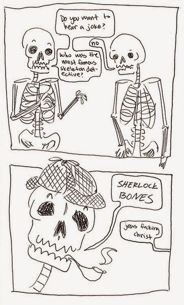 Scared Sheetless Corny Skeleton Joke Sherlock Bones