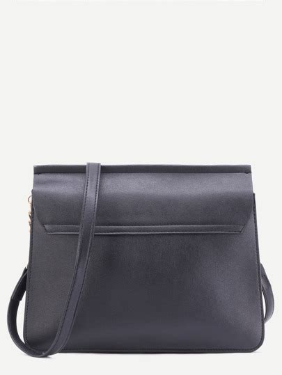 Black Studded Flap Crossbody Bag Sheinsheinside