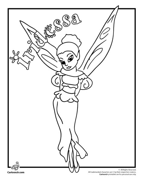 Iridessa Disney Fairies Coloring Page Woo Jr Kids Activities