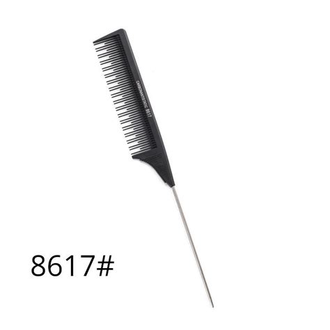 Black Plastic Carbon Anti Static Tail Comb A 8617 For Professional Rs