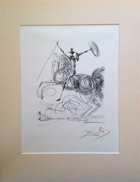 Salvador Dali Don Quichotte Lithographie Originale Signée Et