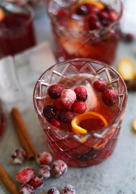 Spiced Cranberry Old Fashioned With Sugared Cranberries Recipe