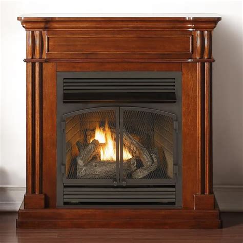 Duluth Forge Dual Fuel Ventless Gas Fireplace 32 000 Btu Remote Control Autumn Spice Finish 170034