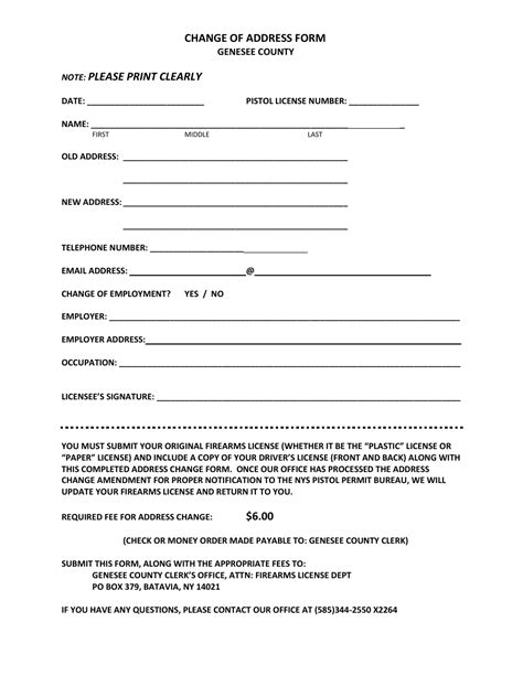 Genesee County New York Change Of Address Form Fill Out Sign Online