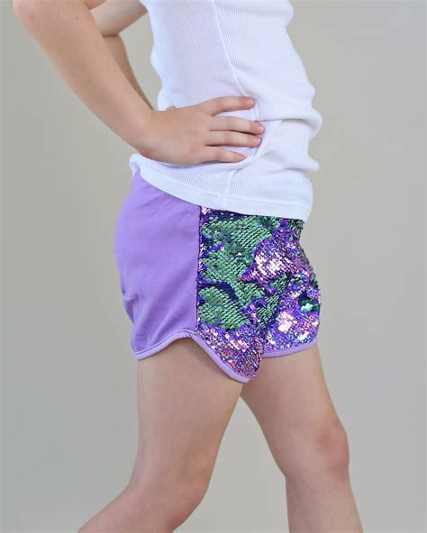Mint And Lavender Reversible Sequined Shorts Mint And Purple Etsy