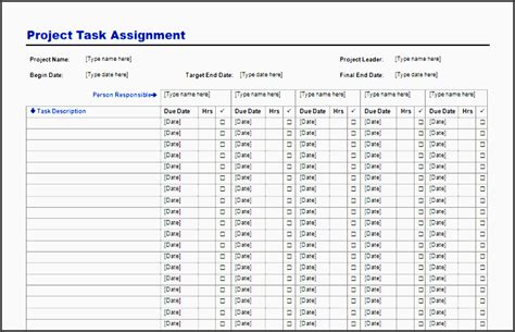 10 Assignment Planer Template In Excel Format Sampletemplatess