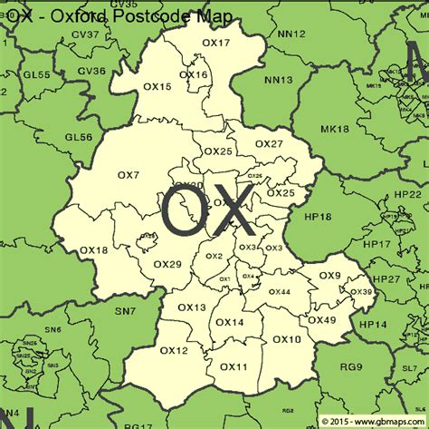 Oxford Postcode Area And District Maps In Editable Format