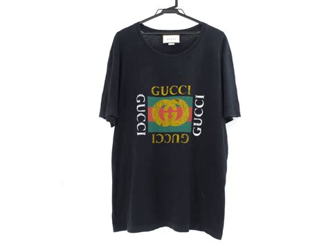 1円スタート Gucciグッチ ヴィンテージロゴ ダメージ加工 半袖tシャツ トップス コットン ブラック L シェリー Ggその他｜売買されたオークション情報、yahooの商品情報を