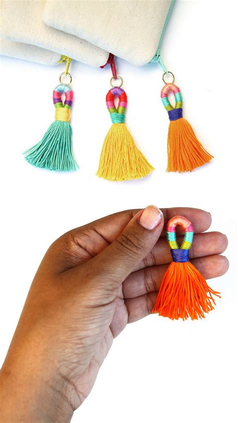 Diy Thread Wrapped Colorful Tassels Tutorial From Commonthread Diy
