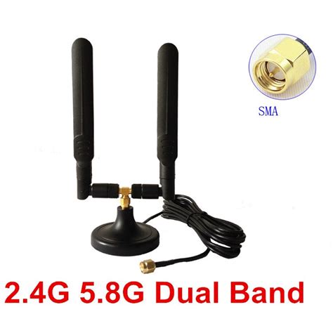 24g 58g Dual Band Magnetic Rubber Antenna High Gain 18dbi 24g58g