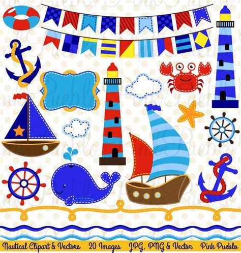 Nautical Clipart Nautical Theme Nautical Quilt Clip Art Vintage