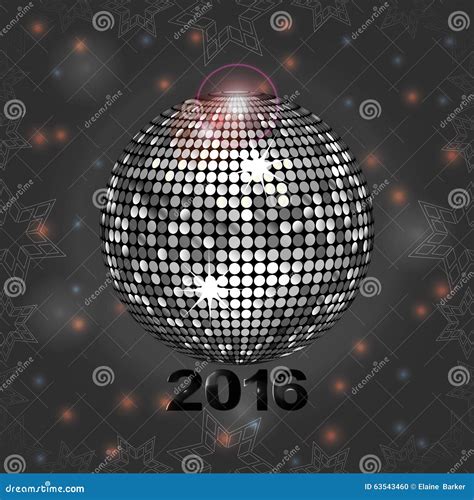 Festive Gray Glowing Background With Disco Ball Stock Illustration