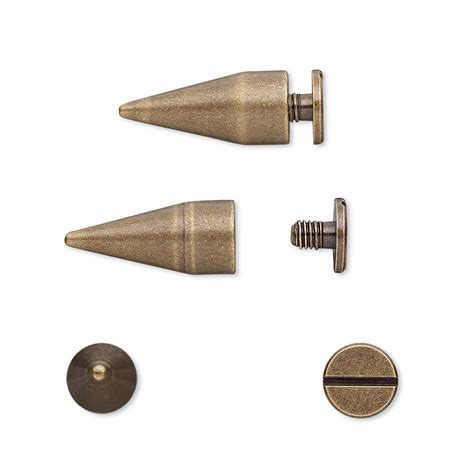 Rivet Twist In Antique Brass Plated Brass 17x7mm With 16x7mm Spike