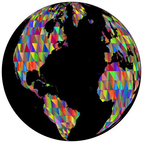 Polygonal Low Poly Polyprismatic World Globe Free Svg