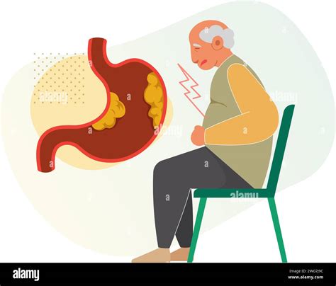 Person With Stomach Gastric Cancer Stock Illustration As Eps 10