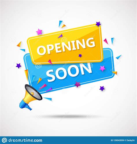 Opening Soon Background Composition With Flat Design Stock
