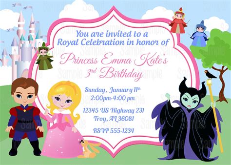 Printable Sleeping Beauty Princess Aurora Birthday Party