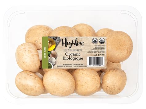 Organic Mini Bella 16oz Whole Highline Mushrooms