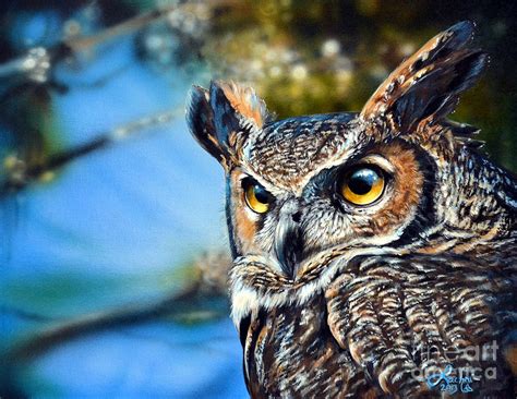 Great Horned Owl Painting By Lisa Clough Lachri