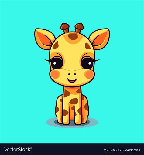 Cute Baby Giraffe Cartoon Sitting Royalty Free Vector Image