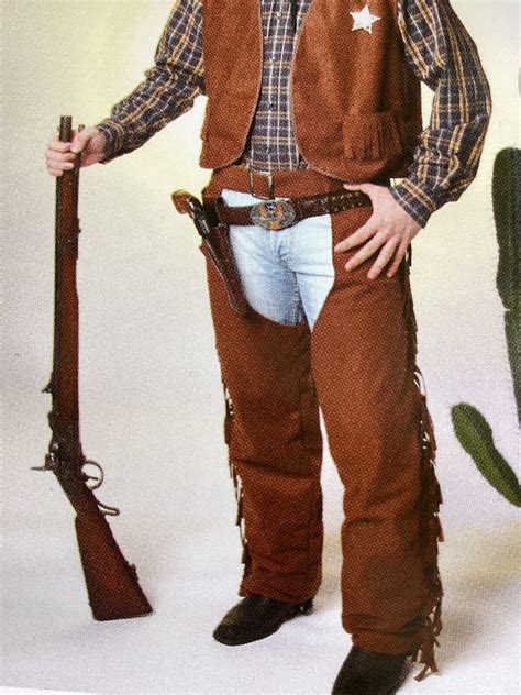 Cowgirl Cowboy 1x Chaps Braun Überhose Kostüm Western Fasching
