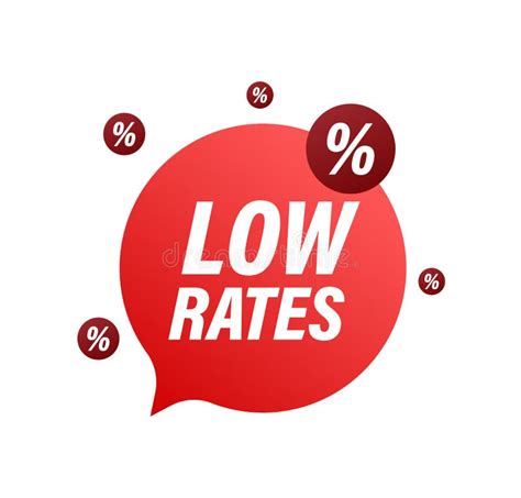 Low Rates Percent Down Cost Rate Vector Stock Illustration Stock