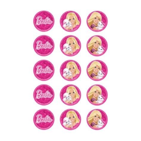 Barbie X Cupcake Toppers Edible Wafer Paper Fairy Cake Toppers