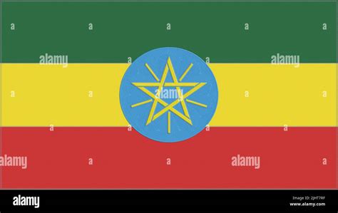 Ethiopia Embroidery Flag Ethiopian Emblem Stitched Fabric Embroidered
